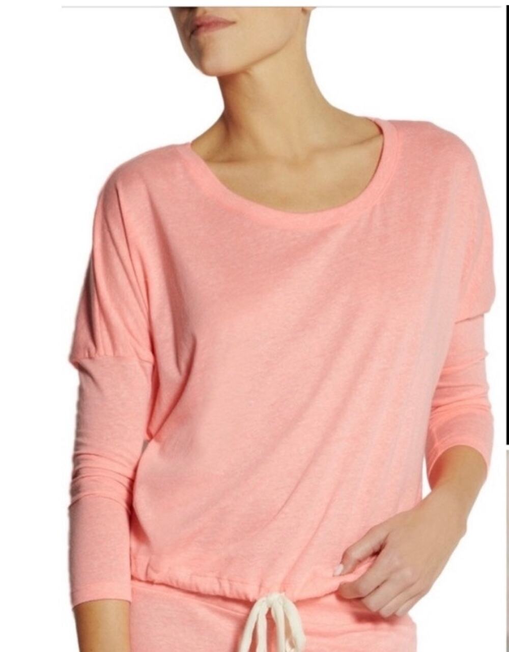 Eberjey Tie Front Pajama Top Melon Glow Coral Medium